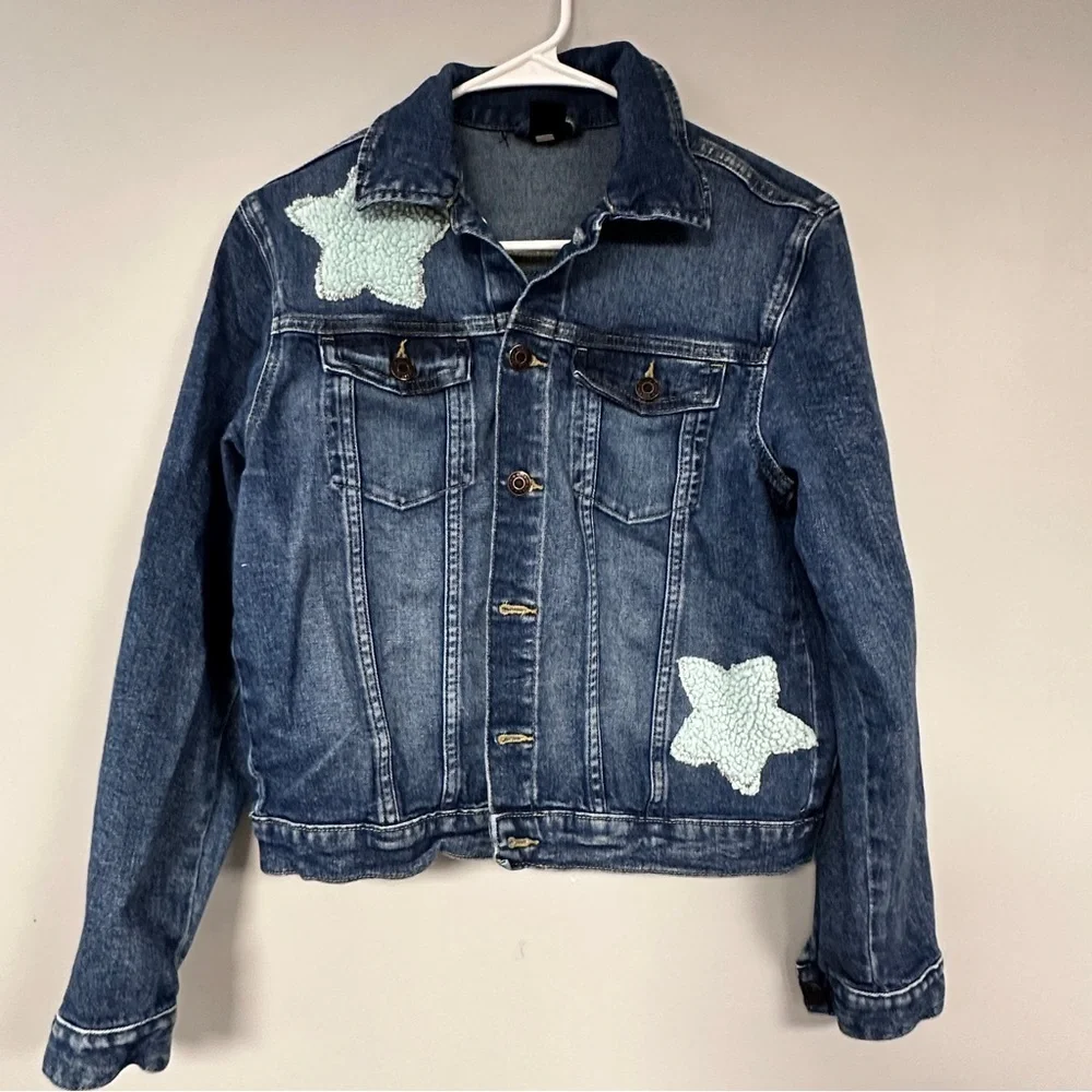 Stars and  a Sleeping Sloth on an Upcycled Denim Jacket  (Denim and Denim 18